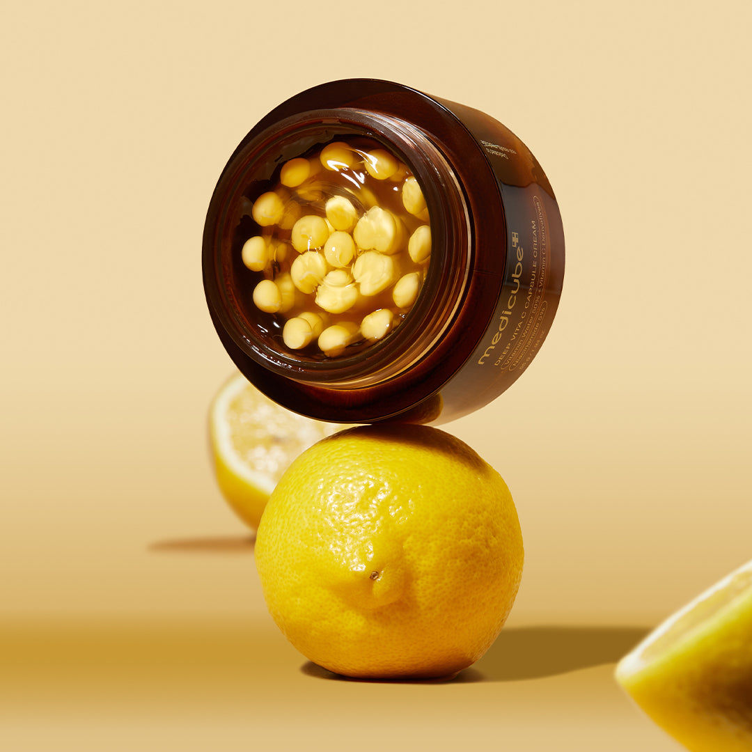 Creme facial com cápsulas de vitamina C para manchas
