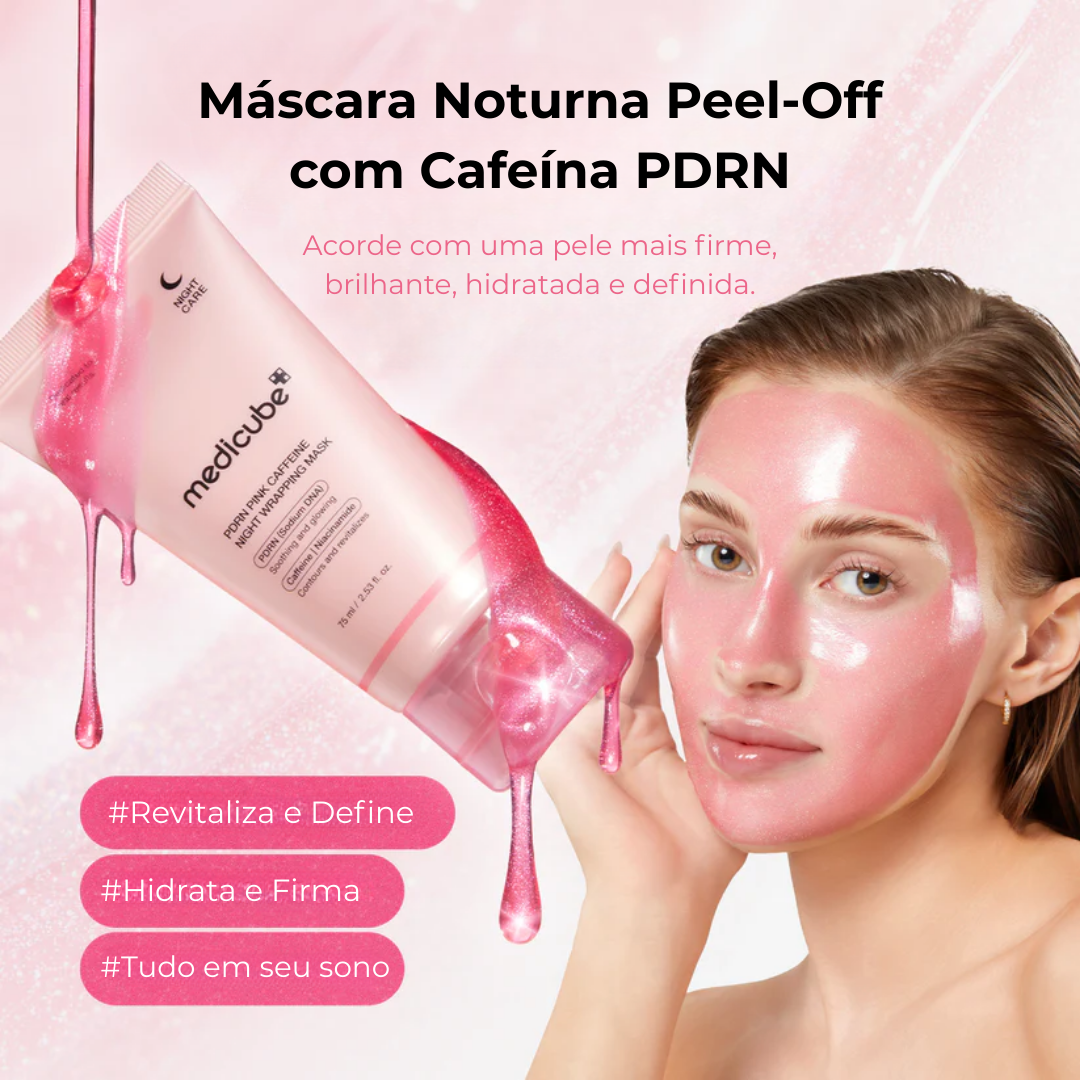Mascarilla nocturna rosa con cafeína de PDRN: hidratación y firmeza