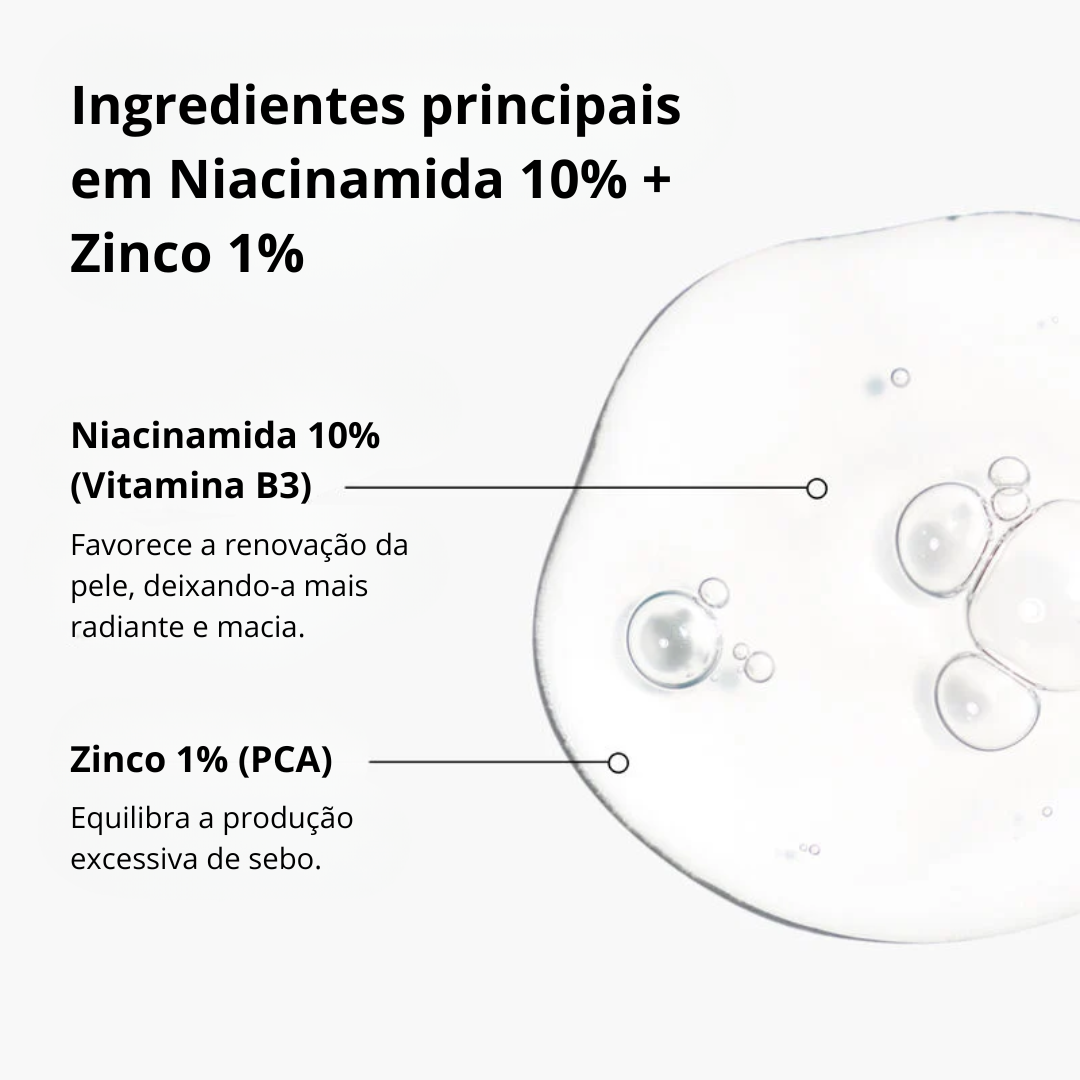 The Ordinary Niacinamide 10% + Zinc 1% Sérum Controlador de Oleosidade