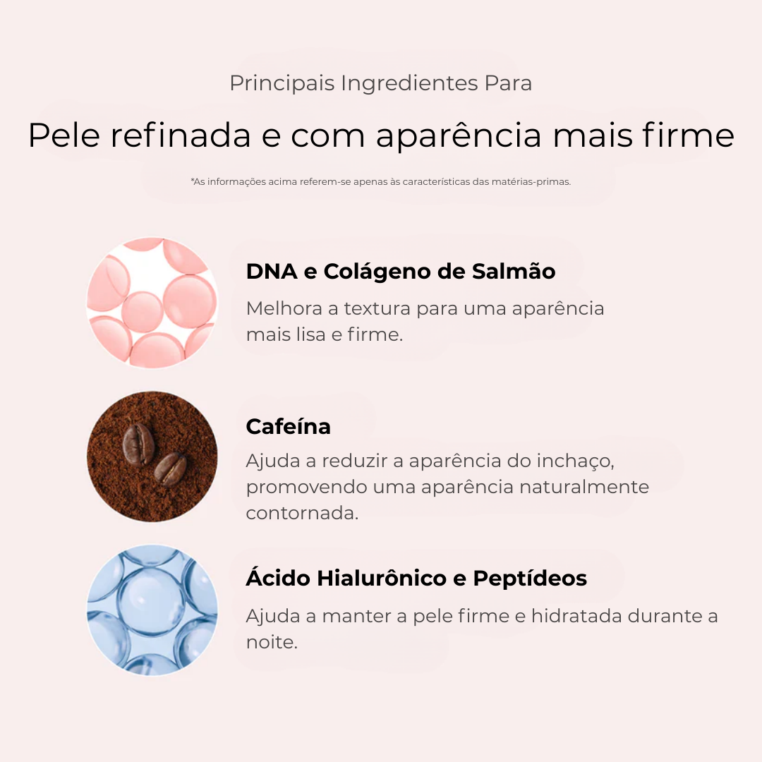 Mascarilla nocturna rosa con cafeína de PDRN: hidratación y firmeza