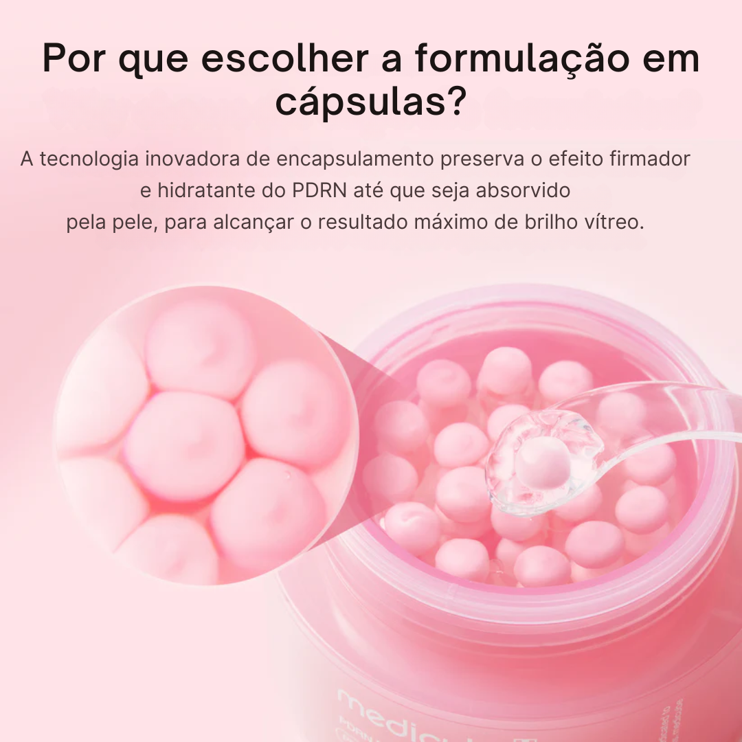 Cápsulas de crema de colágeno rosa con PDRN