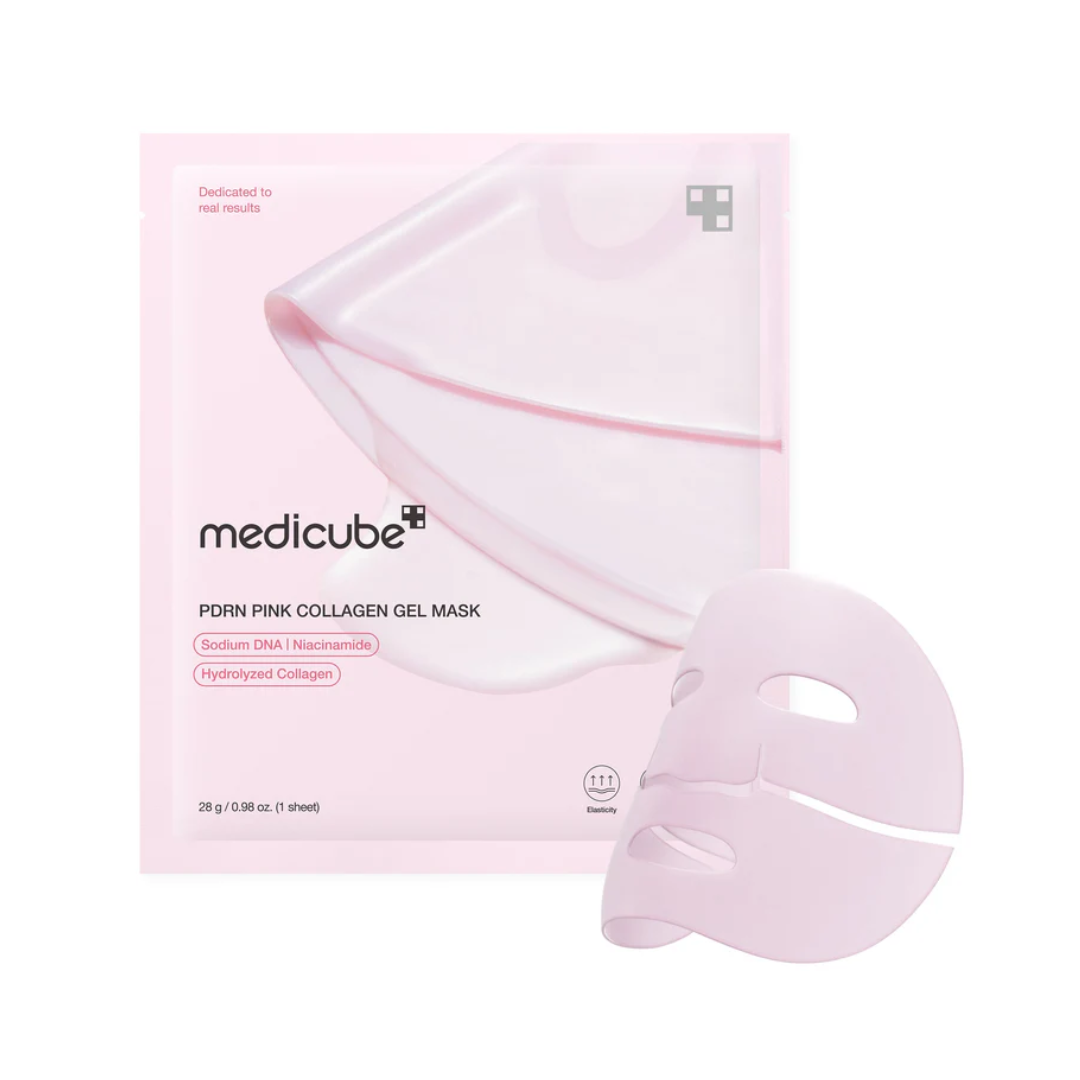 Mascarilla facial de colágeno rosa con PDRN | Kit con 4